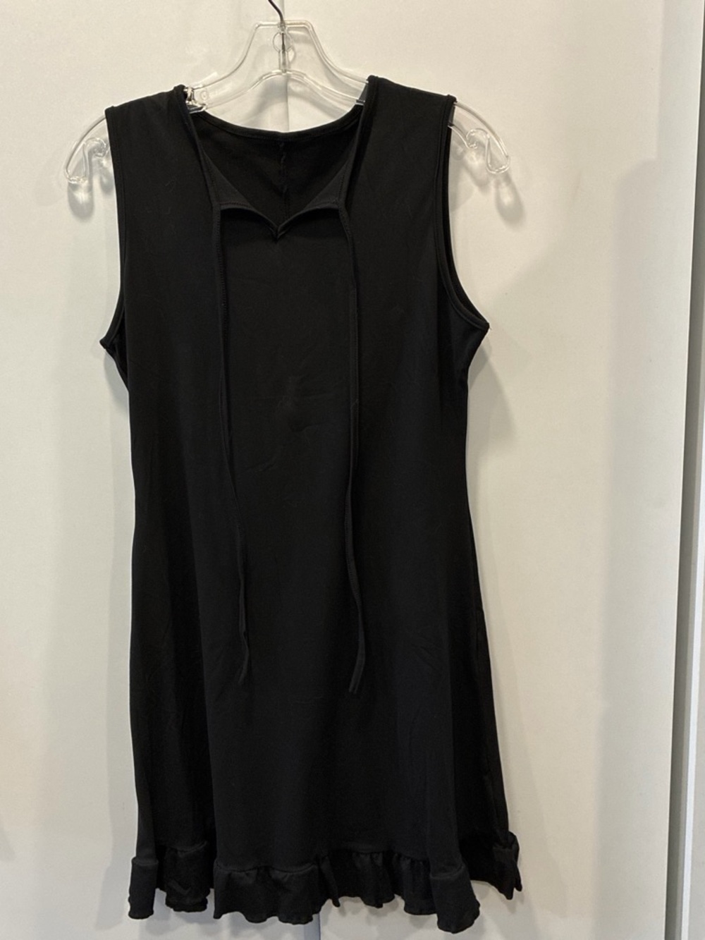 Sleeveless Black Ruffle Hem Dress
Goth festival indie casual rodeo